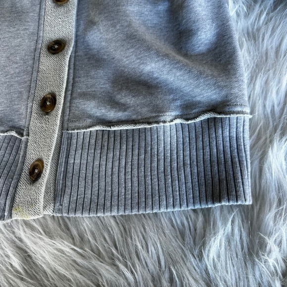Aerie Sweater Cardigan Oversized V-Neck Button Front French Terry Grey Size XS - Picture 4 of 9